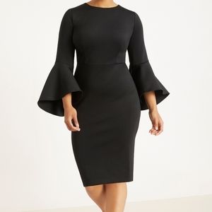 Eloquii Flare Sleeves black dress